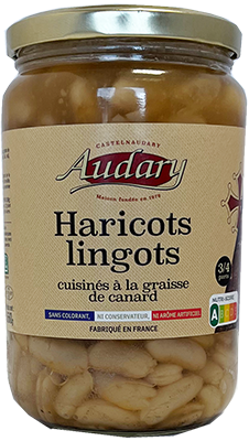 Haricots lingots cuisinés . 3/4 parts . 660g - ref. : 400075