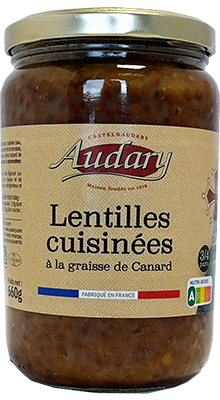 Lentilles cuisinées à la graisse de canard . 2/3 parts . 660g - ref. : 450075